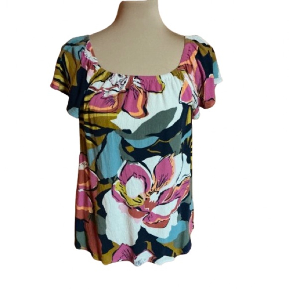 MB Bright Tropical Flowers Blouse